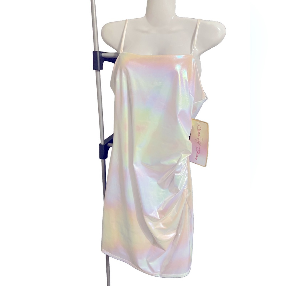 White Dress - Shimmering Multi-color Size L
